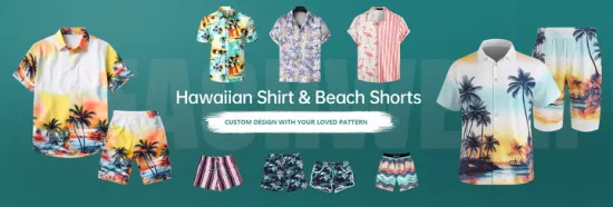 Chemise hawaïenne de plage confortable, imprimé personnalisé, faible MOQ, offre spéciale d'été 2023