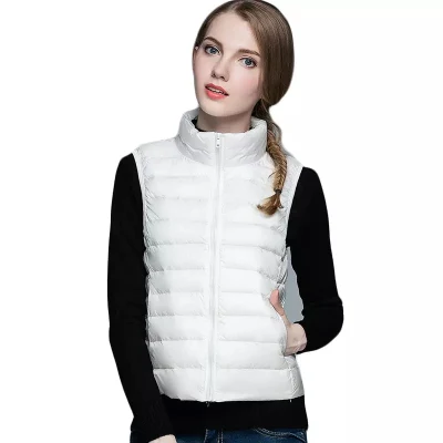 Gilet en duvet pour femmes, couleur Pure, léger, court, décontracté, support de mode